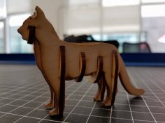 Lazer Kesim Kedi 3D Puzzle Ücretsiz Vektör