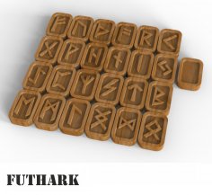 Lazer Kesim Elder Futhark Ahşap Rune Seti Ücretsiz Vektör