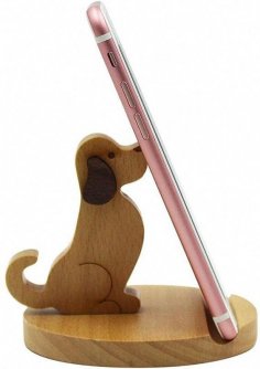 Lazer Kesim Yavru Köpek Telefon Standı Cep Telefonu Tutucu Ücretsiz Vektör