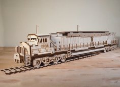 Lazer Kesim Demiryolu Lokomotif Motoru 3D Puzzle 3mm Ücretsiz Vektör