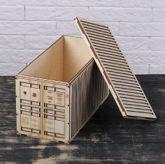 Lazer Kesim Nakliye Konteyneri 3D Model Ücretsiz Vektör