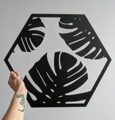 Lazer Kesim Monstera Yaprağı Duvar Dekoru Ücretsiz Vektör