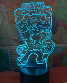 Lazer Kesim Brawl Stars Gece Lambası 3D İllüzyon Lamba Ücretsiz Vektör