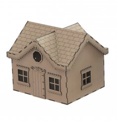 Lazer Kesim Ahşap Ev Villa Model Kiti Ahşap Batı Evi DXF Dosyası