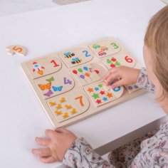Lazer Kesim Eşleşen Resim ve Sayı Bulmacası Ücretsiz Vektör