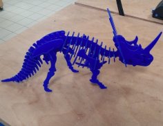 Lazer Kesim Styracosaurus Dinozor 3D Puzzle 3mm DXF Dosyası