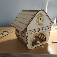 Lazer Kesim Ahşap Kuş Kafesi Dekoratif Kuş Evi Ücretsiz Vektör