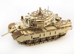 Lazer Kesim Ahşap Tank 3D Puzzle Ücretsiz Vektör