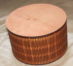 Lazer Kesim Yuvarlak Kutu 3mm MDF 150 Çap Ücretsiz Vektör
