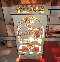 Lazer Kesim Bambi Ormanı Gece Lambası DXF Dosyası