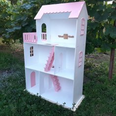 Lazer Kesim Ahşap Oyuncak Bebek Evi 6mm Ücretsiz Vektör