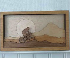 Lazer Kesim Motorcu Katmanlı Gölge Kutusu SVG Dosyası