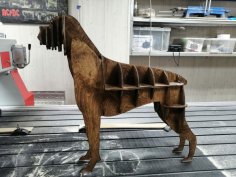 Lazer Kesim Boksör Köpeği 3D Puzzle Ücretsiz Vektör