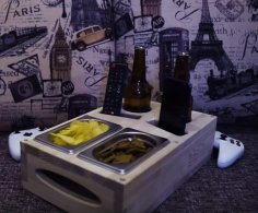 Lazer Kesim Kanepe İçecek Tutucu TV Odası İkram Tepsisi DXF Dosyası