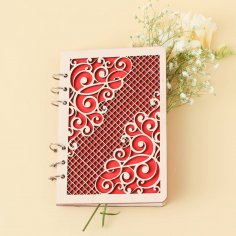 Lazer Kesim Dekoratif Defter Kapağı Ücretsiz Vektör