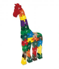 Lazer Kesim Alfabe Zürafa Puzzle Çocuklar İçin Akrilik 3mm SVG Dosyası
