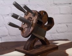 Lazer Kesim Dekoratif Sparta Bıçağı Tutucu DXF Dosyası