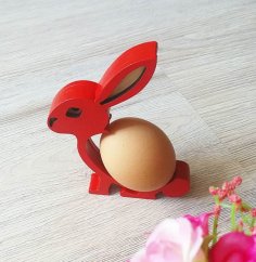 Lazer Kesim Tavşan Paskalya Yumurtası Tutucu DXF Dosyası