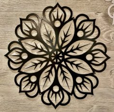 Lazer Kesim Çiçek Mandala Duvar Sanatı SVG Dosyası