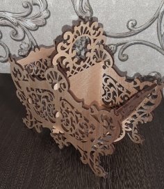 Lazer Kesim Ahşap Şeker Sepeti DXF Dosyası