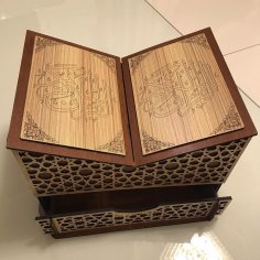Lazer Kesim Dekoratif Kuran Kutusu ve Rahle DXF Dosyası