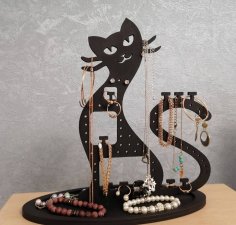 Lazer Kesim Kedi Takı Organizeri Takı Tutucu Stand Ücretsiz Vektör