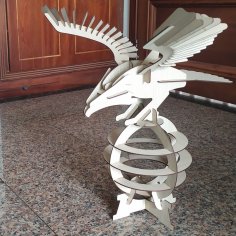 Lazer Kesim Ahşap Kartal 3D Puzzle Sergileme Standı DXF Dosyası