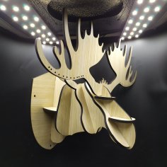 Lazer Kesim Geyik Başı 3D Puzzle Geyik Başı Duvar Dekoru SVG Dosyası
