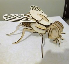 Lazer Kesim Sinek 3D Puzzle Ücretsiz Vektör