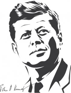 Lazer Kesim John F. Kennedy Siluet DXF Dosyası