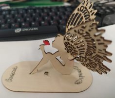 Lazer Kesim Ahşap Melek Masa Dekor DXF Dosyası