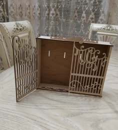 Lazer Kesim Dekoratif Ahşap Anahtar Dolabı DXF Dosyası