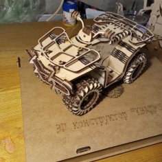 Lazer Kesim ATV Quad Bike 3D Ahşap Puzzle Ücretsiz Vektör