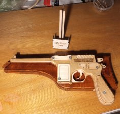 Lazer Kesim Mauser C96 Tabanca Oyuncak Silah Ücretsiz Vektör