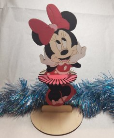 Lazer Kesim Disney Minnie Mouse Peçete Tutucu Ücretsiz Vektör