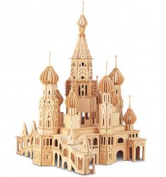 Lazer Kesim St. Petersburg Kilisesi 3D Ahşap Puzzle Ücretsiz Vektör