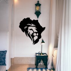 Lazer Kesim Afrika Aslanı Duvar Dekoru DXF Dosyası
