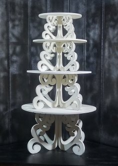 Lazer Kesim Cupcake ve Tatlı Standları DXF Dosyası