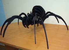 Lazer Kesim Örümcek 3D Ahşap Puzzle Ücretsiz Vektör