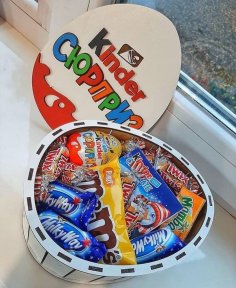 Lazer Kesim Kinder Joy Sürpriz Yumurta Hediye Kutusu Ücretsiz Vektör