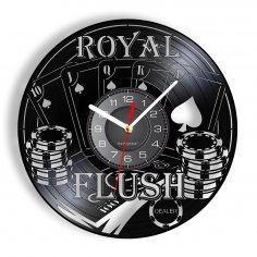 Lazer Kesim Royal Flush Poker Duvar Saati Kart Oyunları Vinil Plak Duvar Dekoru Ücretsiz Vektör