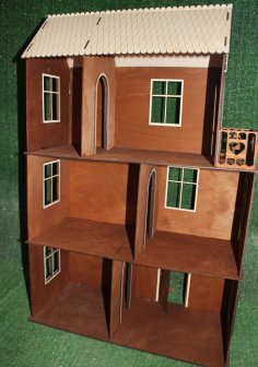 Lazer Kesim Minyatür Bebek Evi 3mm Ücretsiz Vektör
