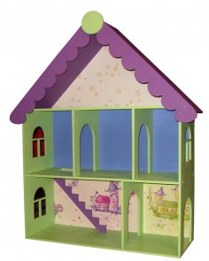 Lazer Kesim Viktorya Dönemi Oyuncak Bebek Evi Seti Çocuk Oyuncak Ücretsiz Vektör