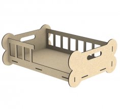 Lazer Kesim Ahşap Köpek Yatağı Yavru Köpek Beşiği Ücretsiz Vektör