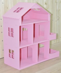 Lazer Kesim Barbie Rüya Evi Moda Bebek Evi Ücretsiz Vektör
