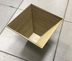 Lazer Kesim Ahşap Dekoratif Sepet DXF Dosyası
