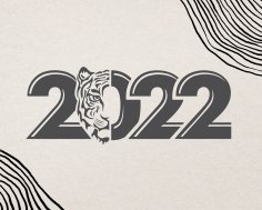 Lazer Kesim Oyma Kaplan Yılı 2022 Ücretsiz Vektör