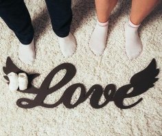 Lazer Kesim Aşk Kanatları Dekor Aşk Tabelası PDF Dosyası