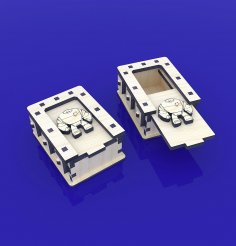 Lazer Kesim Ahşap Zar Kutusu Saklama Kutusu 4mm Ücretsiz Vektör