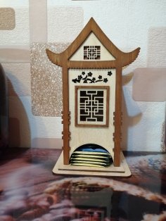 Lazer Kesim Klasik Stil Çay Evi Çay Poşeti Dispenseri DXF Dosyası